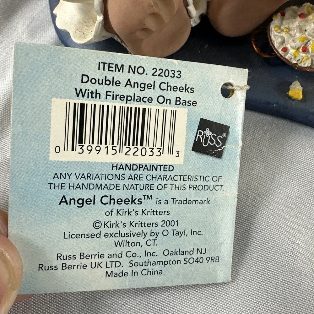 2001 Angel Cheeks Russ Double Angel Cheeks w/ FireplaceBase Kirks Kritters NWT
